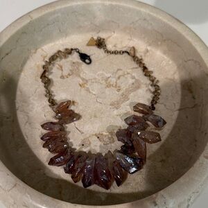 Elegant light pink/lavendar/taupe Stone Necklace